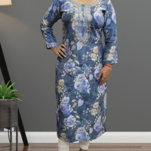 Muslin Kurti with Zari Embroidery Work