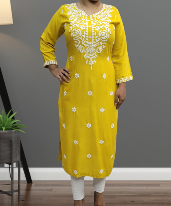 Rayon Chikankari Kurti for Women