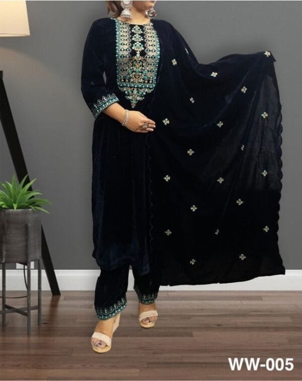 Heavy Velvet Winter Wear Dupatta Suit