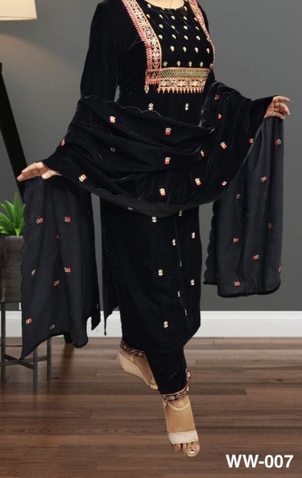 Heavy Velvet Winter Outfit with Heavy Zari Work