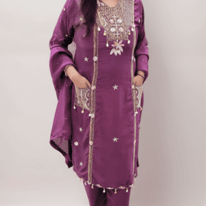 Party Wear Dola Silk Suit