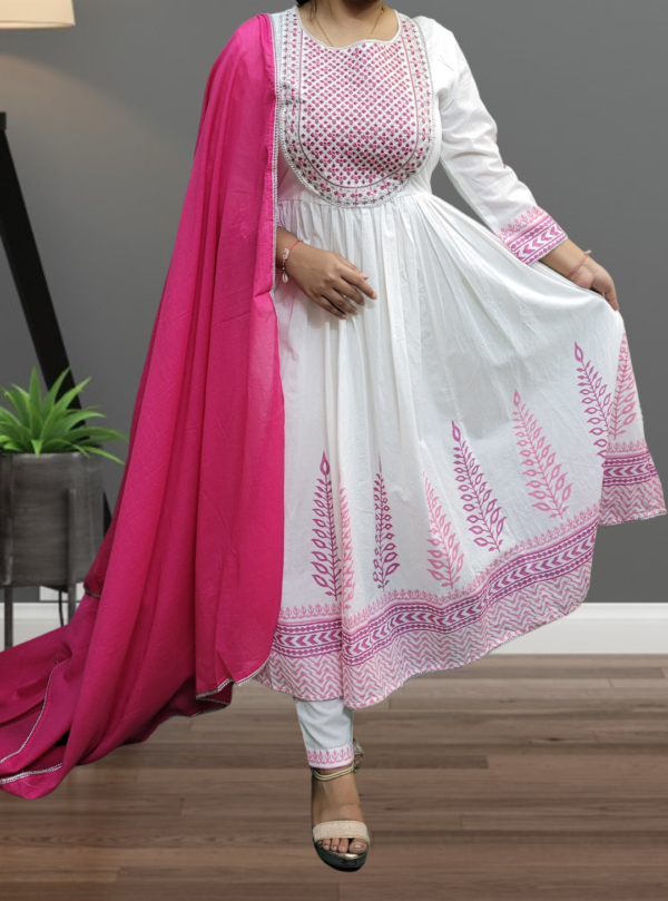 Anarkali Set with Handblock Print