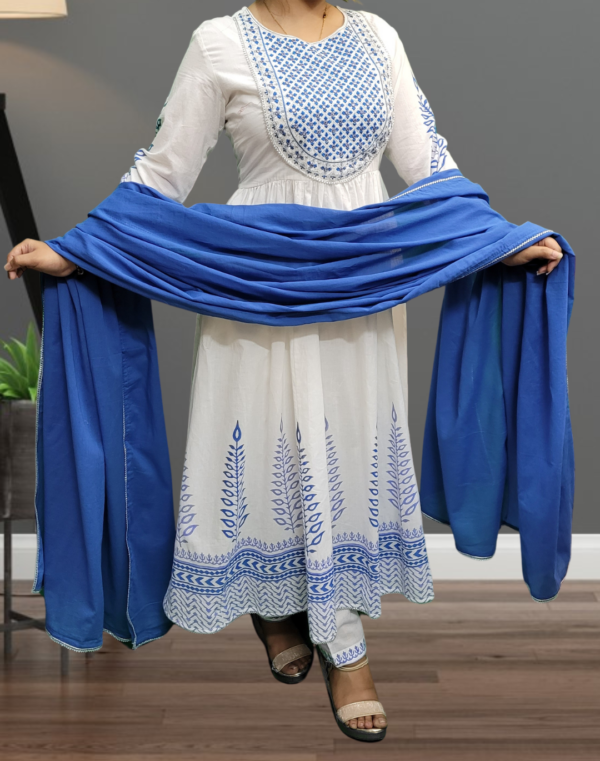 Anarkali Set with Handblock Print