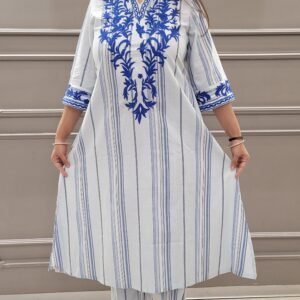 Stylish 2PC Co-ord Set with Embroidered Yoke