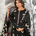 Cotton 3PC Suit with Ikkat Print