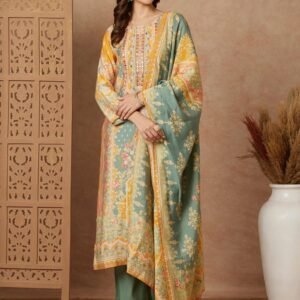 Modal Muslin Suit with Placement Print