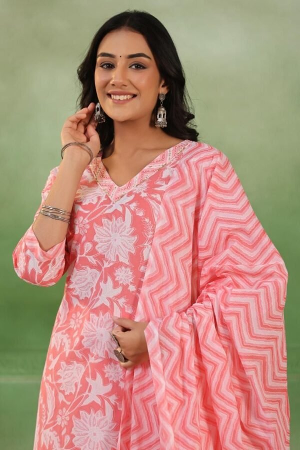 Cotton Cambric Fabric Kurti Set for Women