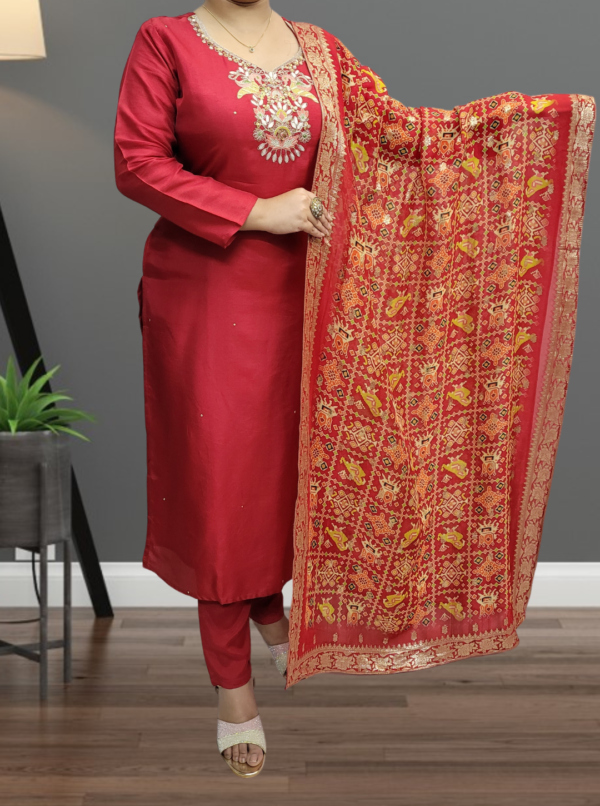 Russian Silk Designer Suit with Cotton Lining