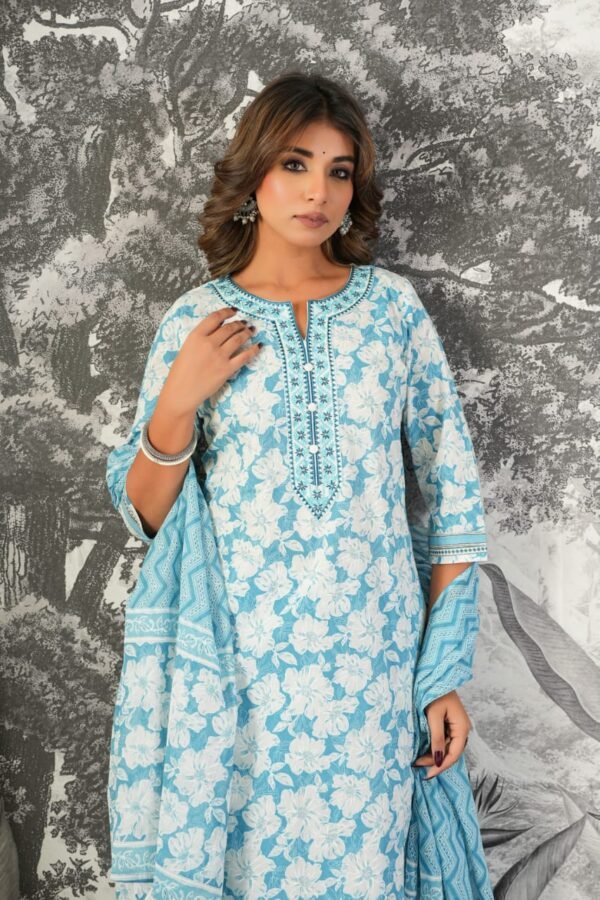 Cotton 3PC Set for Women with Embroidered Design