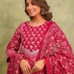 Cotton 3PC Suit with Intricate Zari