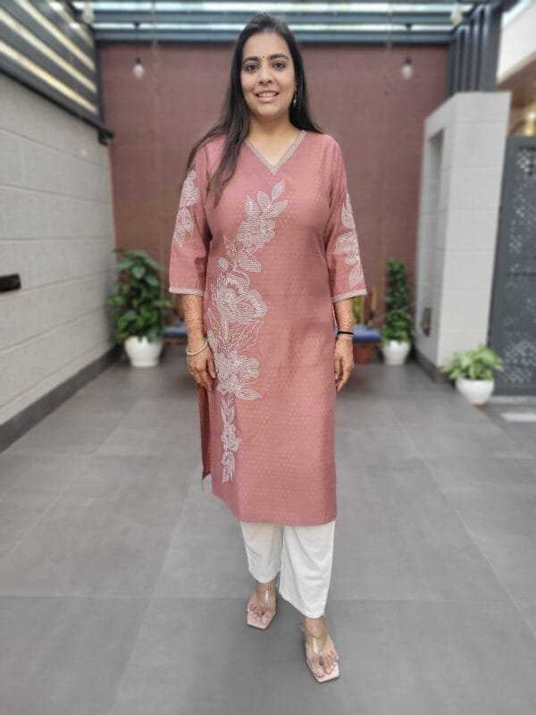 Rayon Dobby Kurta with Embroidery