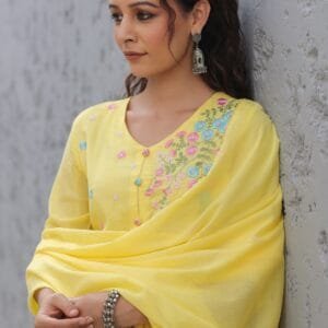 Cotton 3PC Set with Crochet Lace