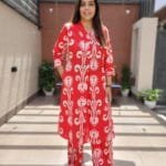 Cotton Co-ord Set with Ikkat Print